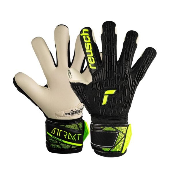 Reusch Attrakt Freegel Gold Finger Support Junior - Black/Yellow