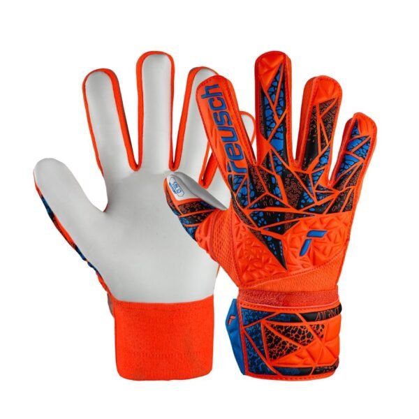 Reusch Attrakt Starter Solid Finger Support Junior - Orange/Blue