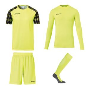 Uhlsport Reaction Keeperstenue Set Yellow Black - Keepershandschoenen - Maat 140
